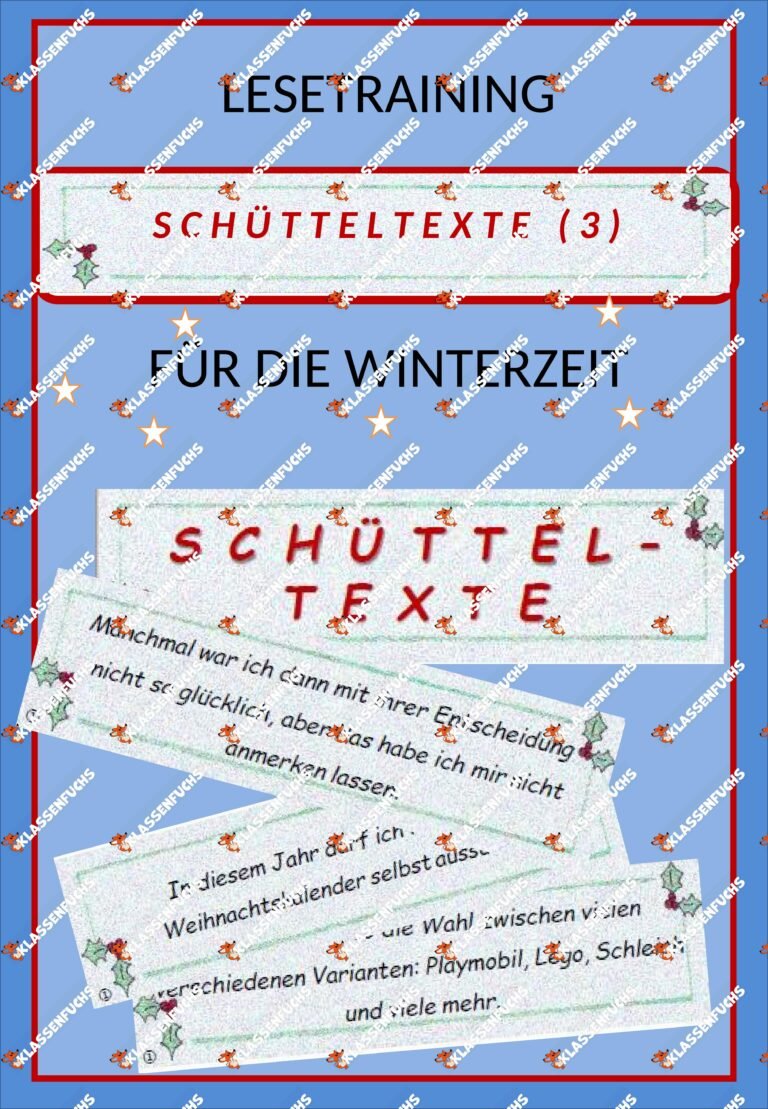 Winter: Lesetraining – Schütteltext (3)